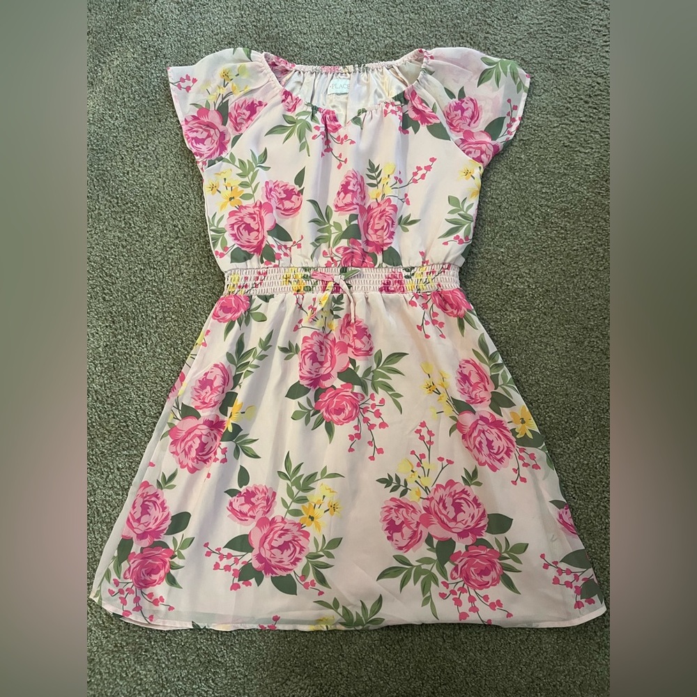 Children’s Place Floral Kids Dress in Pink and Yellow